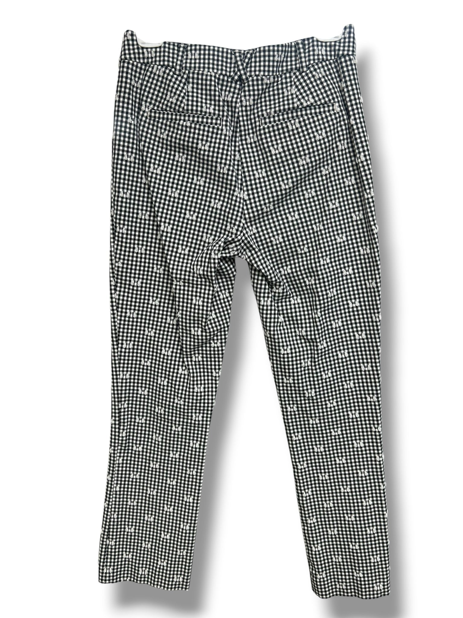 ANTHROPOLOGIE MAEVE THE ESSENTIAL SLIM MICRO GINGHAM KICK FLARE PANTS