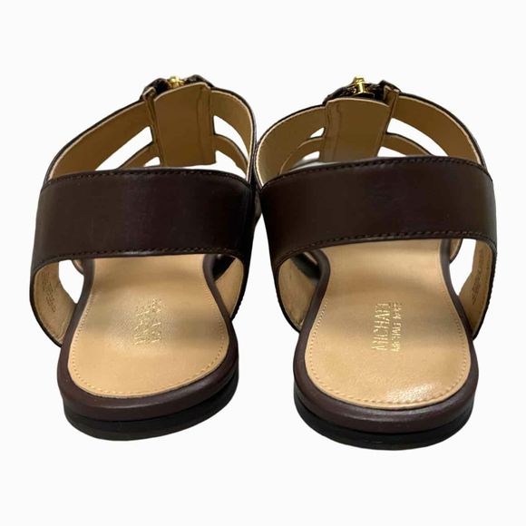 MICHAEL KORS NIB! BERKLEY FLAT BROWN SANDAL SIZE 8