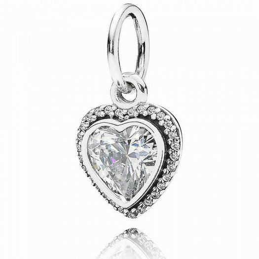 PANDORA LINKED HEARTS COLLIER SILVER NECKLACE WITH HEART PENDANT