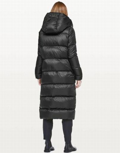 LULULEMON CLOUDSCAPE LONG PUFFER HOOD GOOSE DOWN FILL BLACK COAT SIZE 8