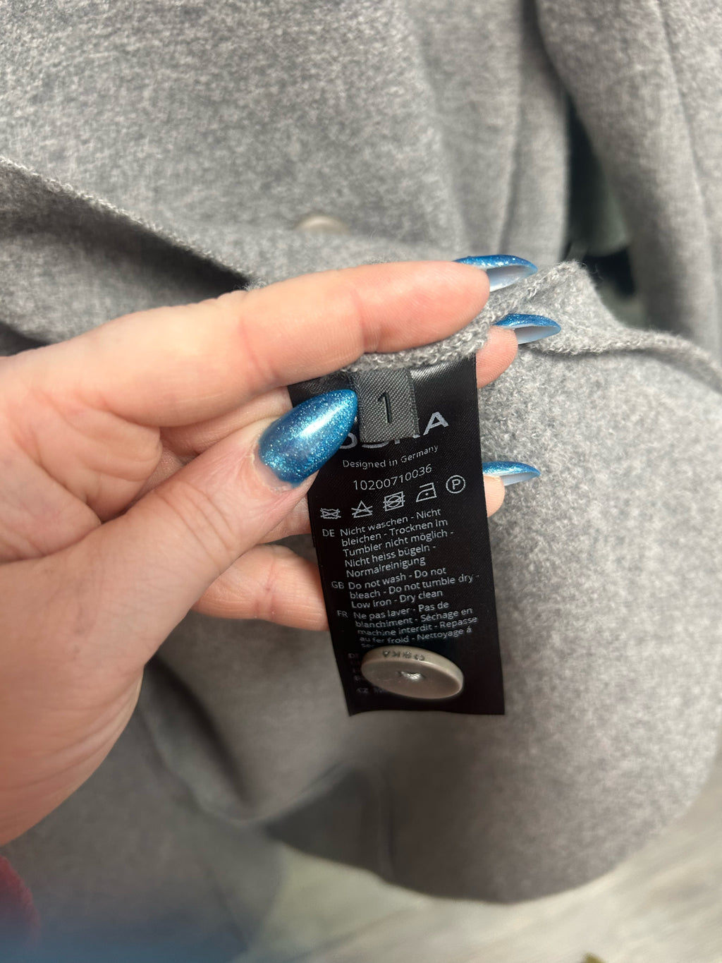 OSKA BOILED WOOL OVERSIZED LAGENLOOK LONG LINE GRAY COAT SIZE 1