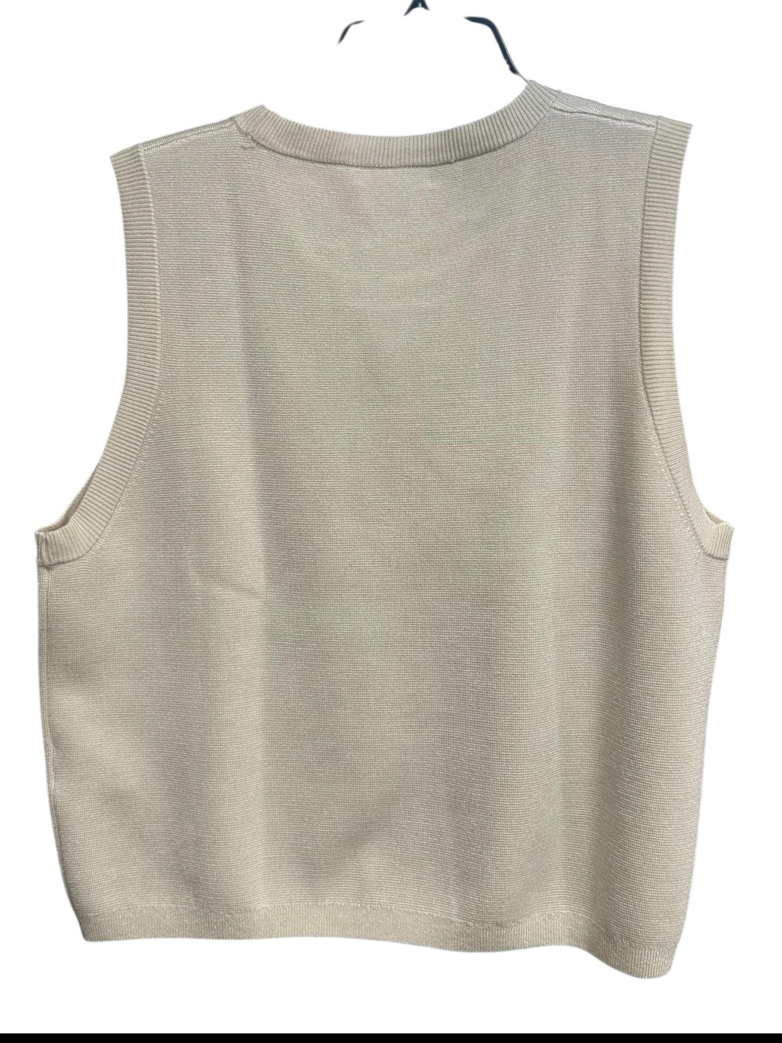 NWT J.CREW LYOCELL SHELL CREAM KNIT SWEATER VEST TANK SIZE LARGE