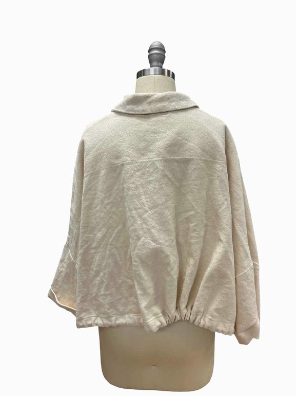 LURDES BERGADA NEW! OVERSIZE DROP SHOULDER CROP COTTON JACKET SIZE: S