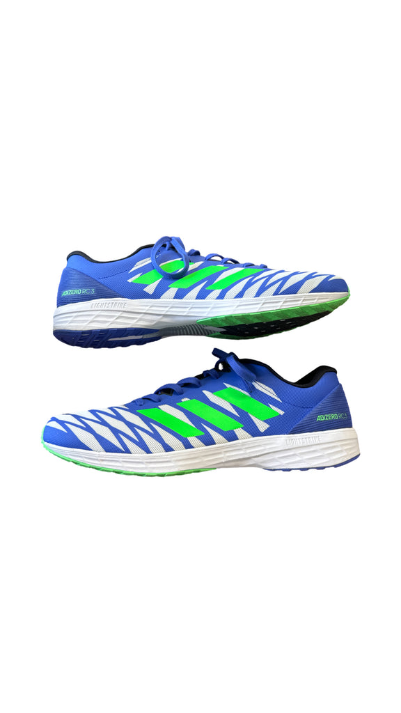 ADIDAS ADIZERO 3 RUNNING SHOES IN BLUE/GREEN