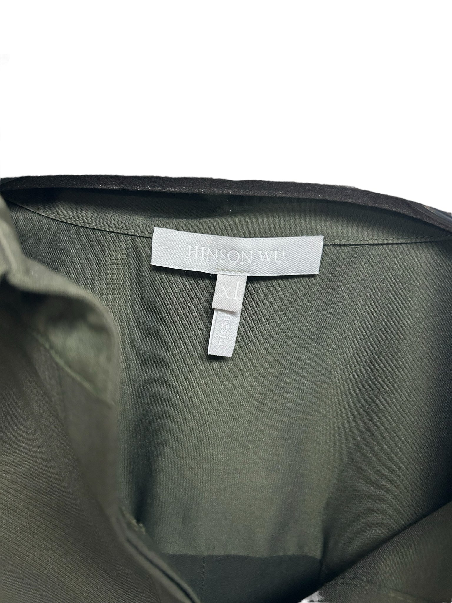 HINSON WU SARA LONG SLEEVE PLEATED BACK COTTON BUTTON DOWN SIZE XL