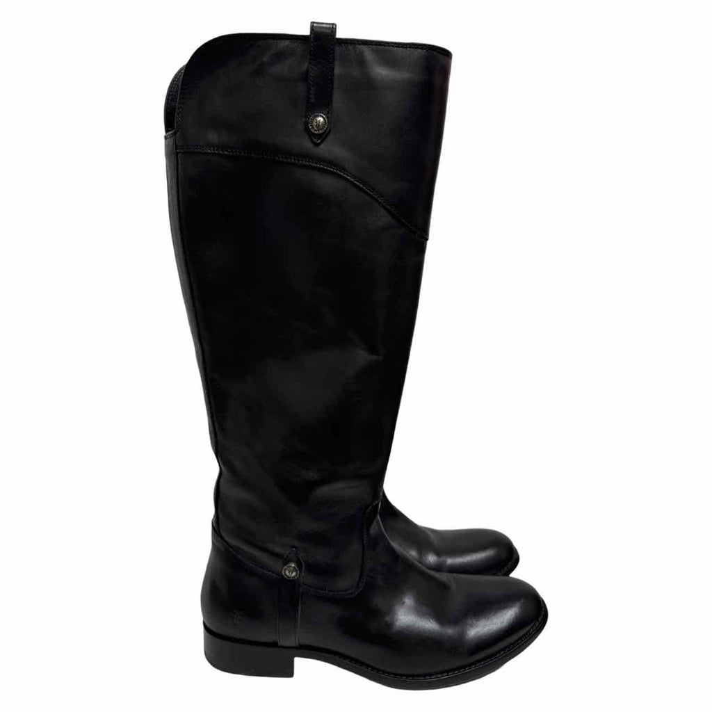 FRYE MELISSA TAB TALL LEATHER RIDING BLACK BOOTS SIZE 10