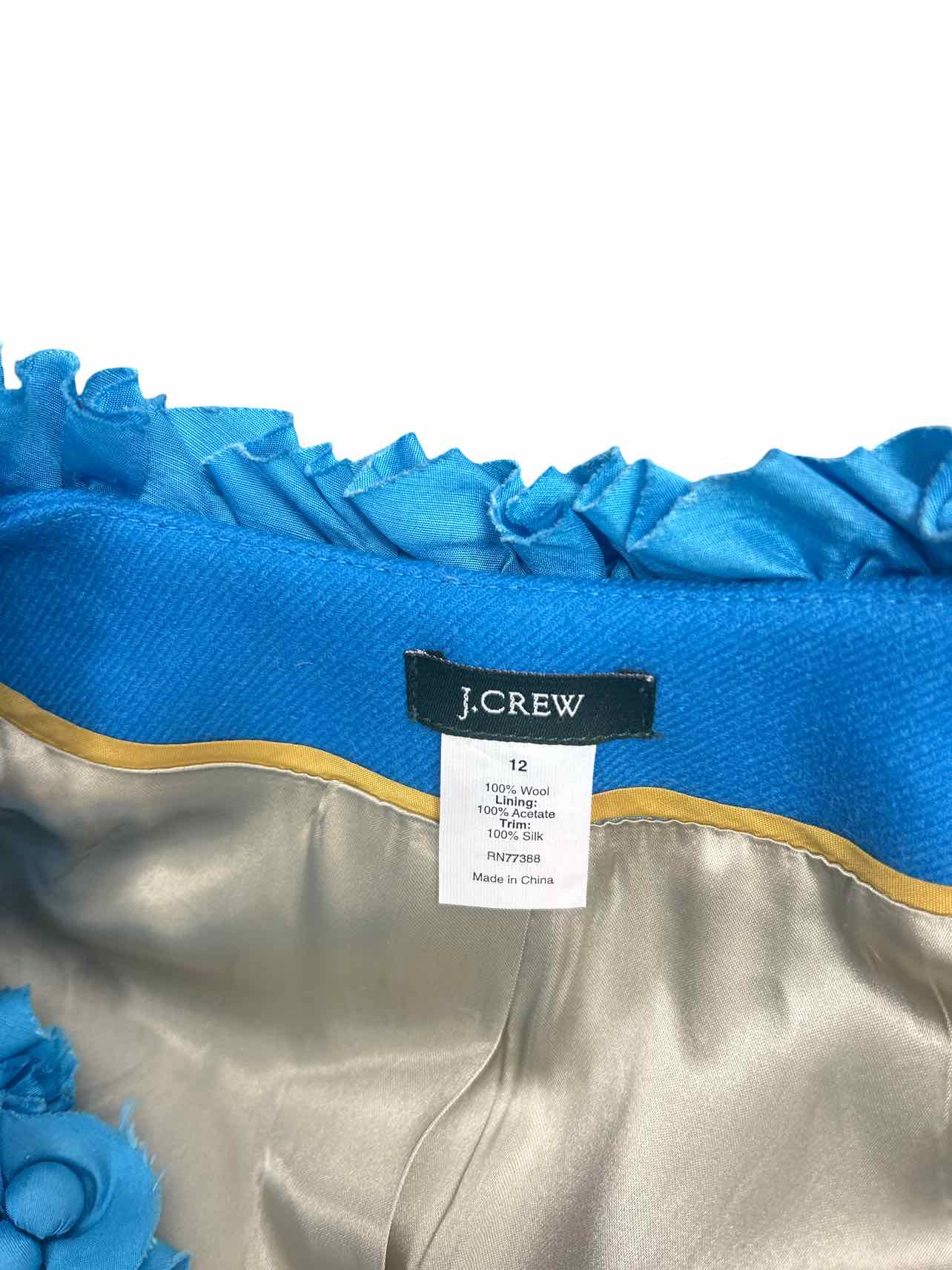 JCREW WOOL SILK BERRY TRIM ASTRID CROP SIZE: 12