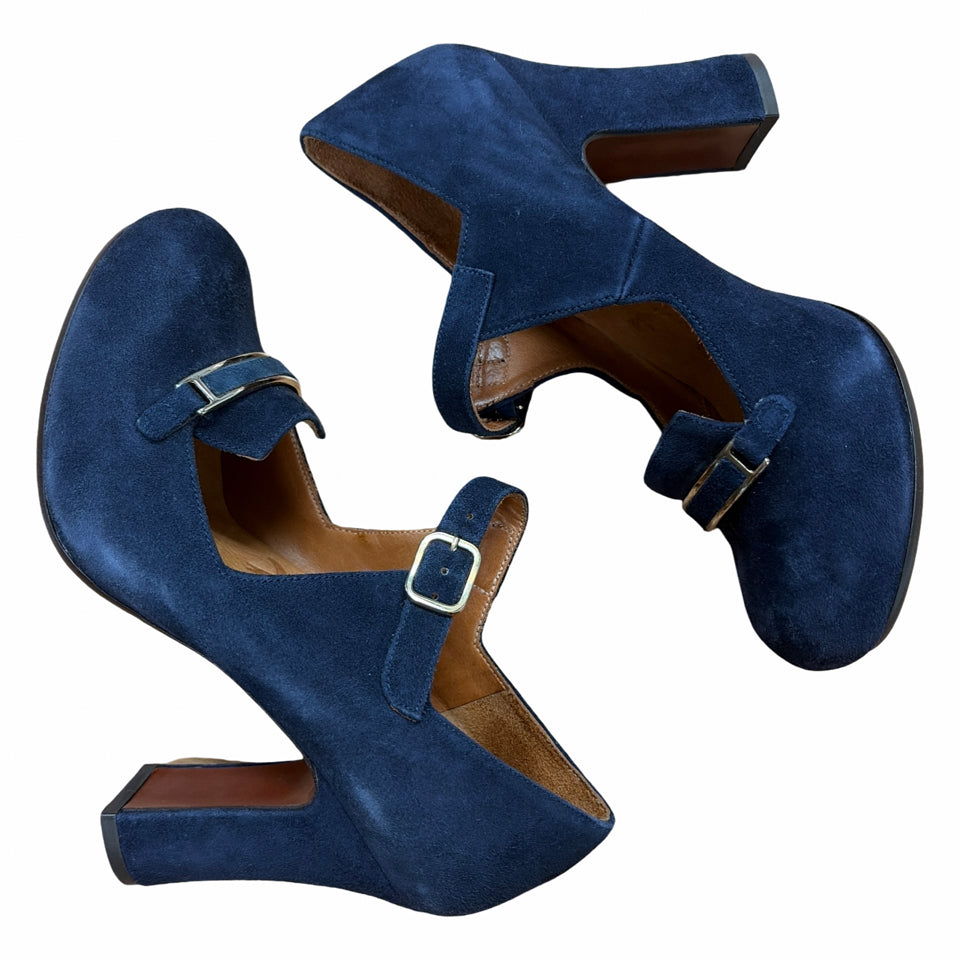 CHIE MIHARA VINTAGE INSPIRED SUEDE MARY JANE HEELS SIZE 35
