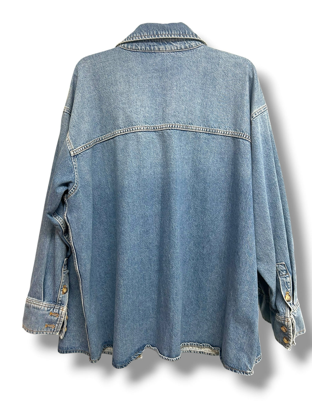 ANTHROPOLOGIE PILCRO DENIM OVERSIZED BUTTON UP SHACKET SIZE 1X