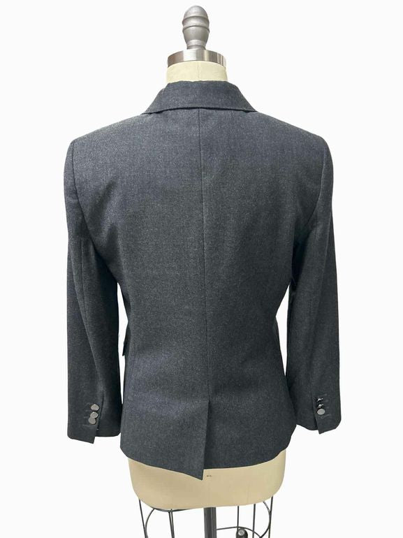 THEORY  CLASSIC SHRUNKEN SLEEK FLANNEL BLAZER SIZE: 8