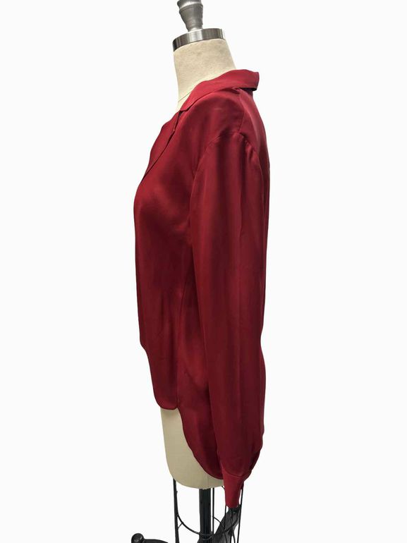 L'AGENCE DRAPED SILK BLOUSE SIZE: M