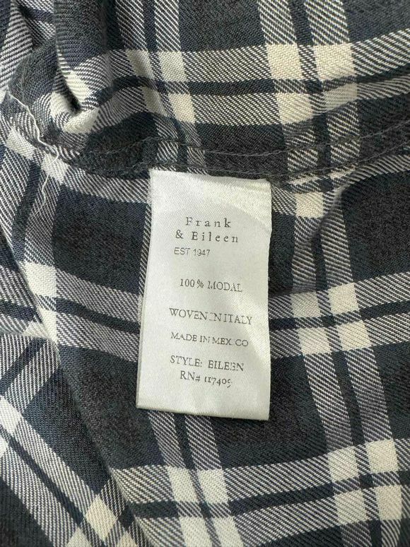 FRANK & EILEEN EILEEN RELAXED SOFT PLAID BLUE/GRAY BUTTON DOWN SIZE S