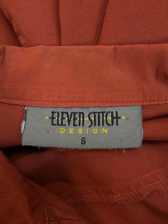 ELEVEN STITCH DESIGN LAGENLOOK BUTTON FRONT BURNT ORANGE TUNIC SHIRT DRESS SIZE S