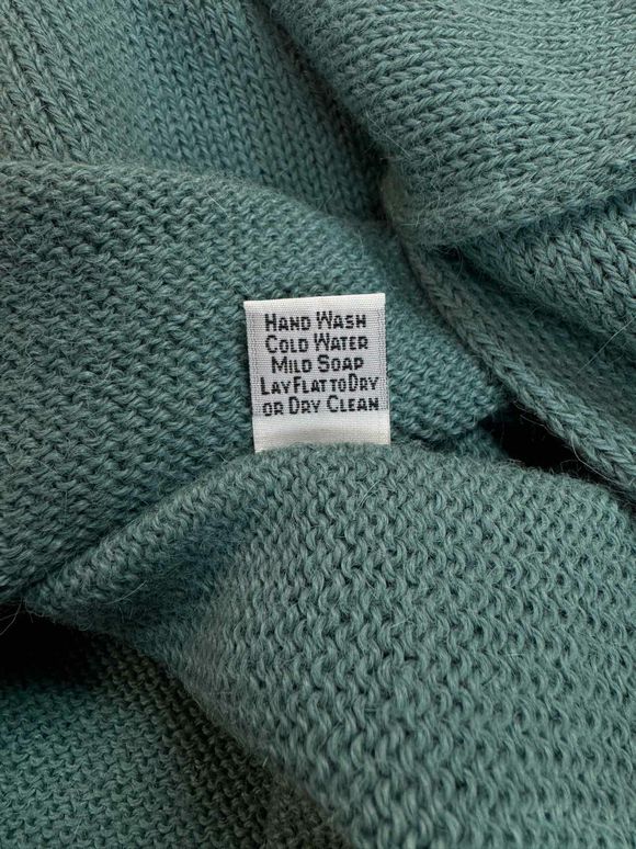 PERUVIAN CONNECTION 100 ALPACA BUTTON FRONT TEAL SWEATER SIZE L WEARHOUSE CONSIGNMENT