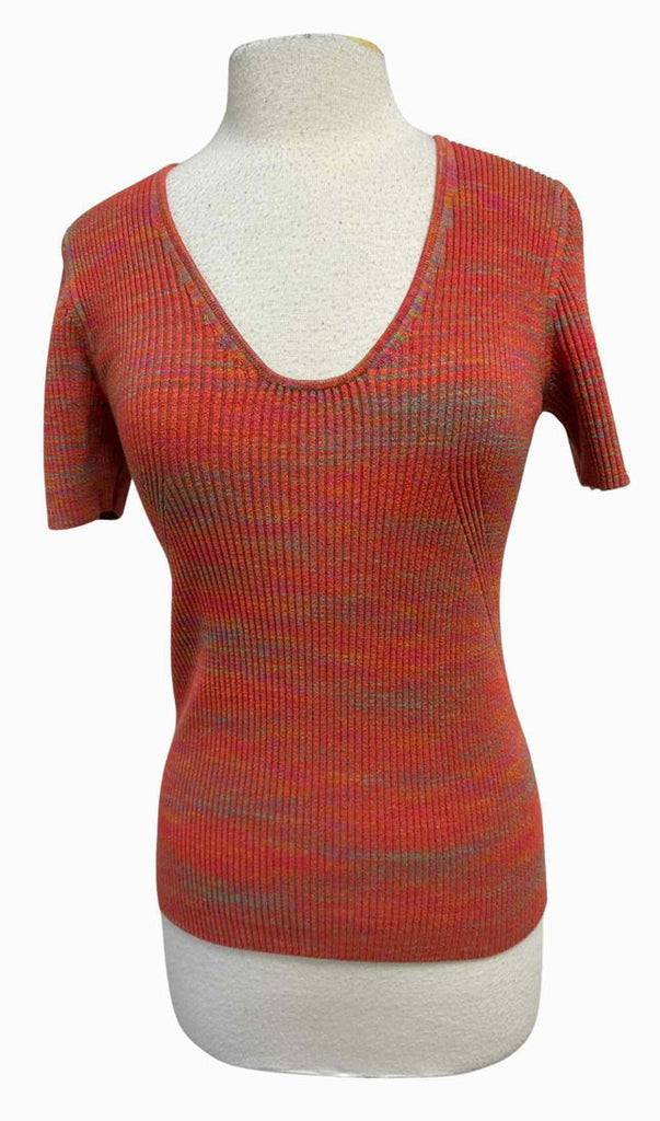ANTHROPOLOGIE RIBBED SS WEIGHTED TOP SIZE L