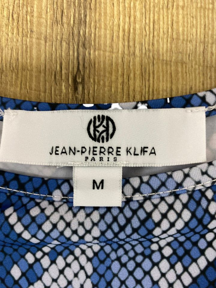 JEAN PIERRE KLIFA BLUE PRINT 3/4 SLEEVE SHIFT DRESS SIZE MEDIUM
