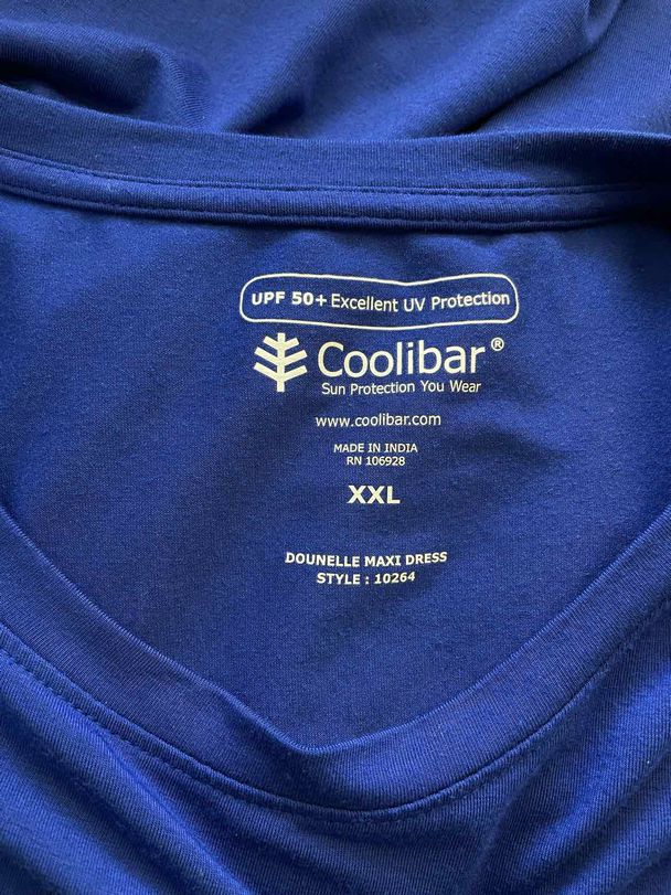COOLIBAR DOUNELLE SPF 50 MAXI ROYAL BLUE DRESS SIZE 2X
