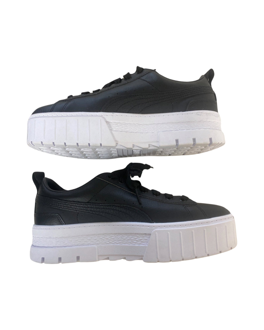 WOMENS PUMA BLACK MAYZE PLATFORM SUEDE SNEAKERS SIZE 9.5