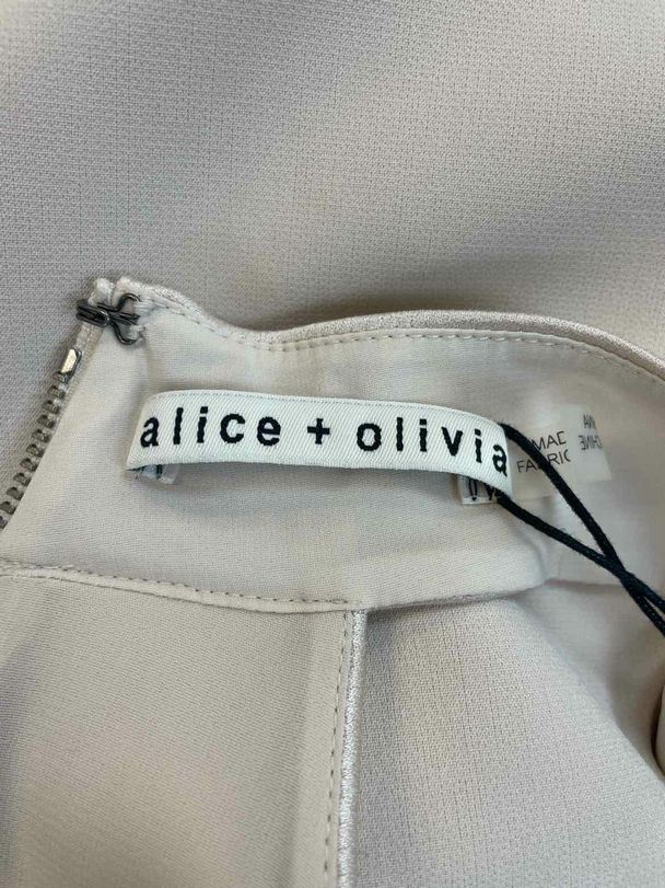 ALICE & OLIVIA NWT! EBONY COLD SHOULDER CHAMPAGNE DRESS SIZE 6
