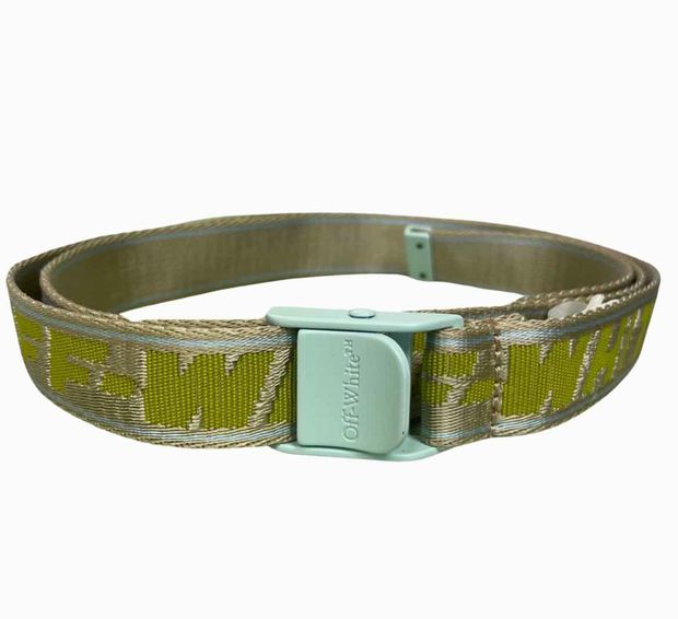 OFF WHITE MINI 2.5 INDUSTRIAL BELT LIME GREEN OS