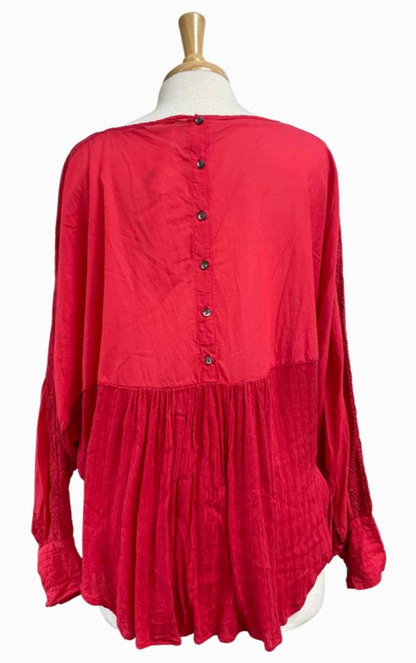 FREE PEOPLE NWOT! THINKING OF YOU CROCHET TUNIC CORAL TOP SIZE S