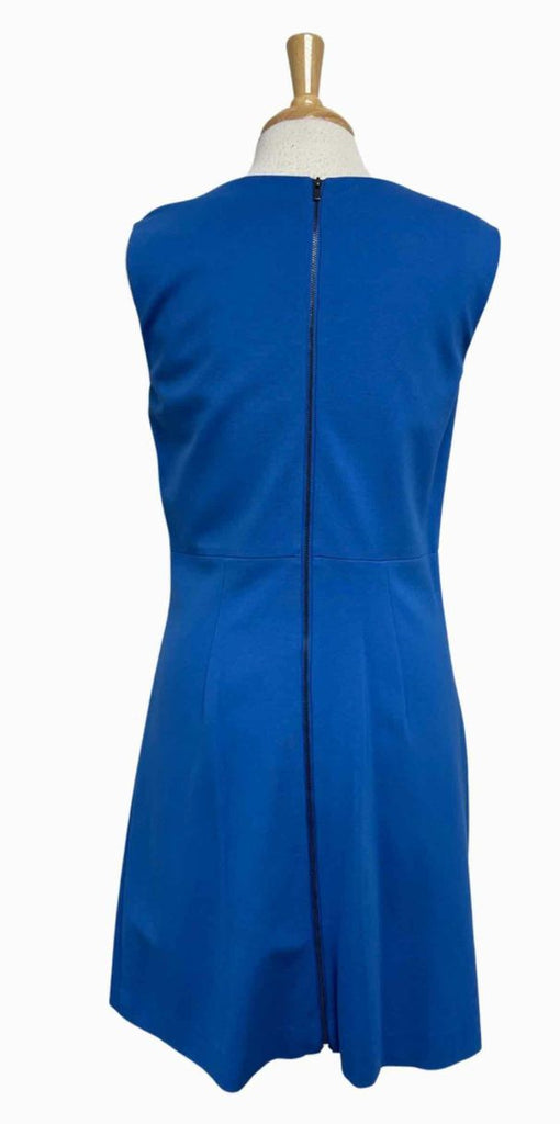 DIANE VON FUER SHEATH MOD POCKET FULL ZIP BLUE DRESS SIZE 12