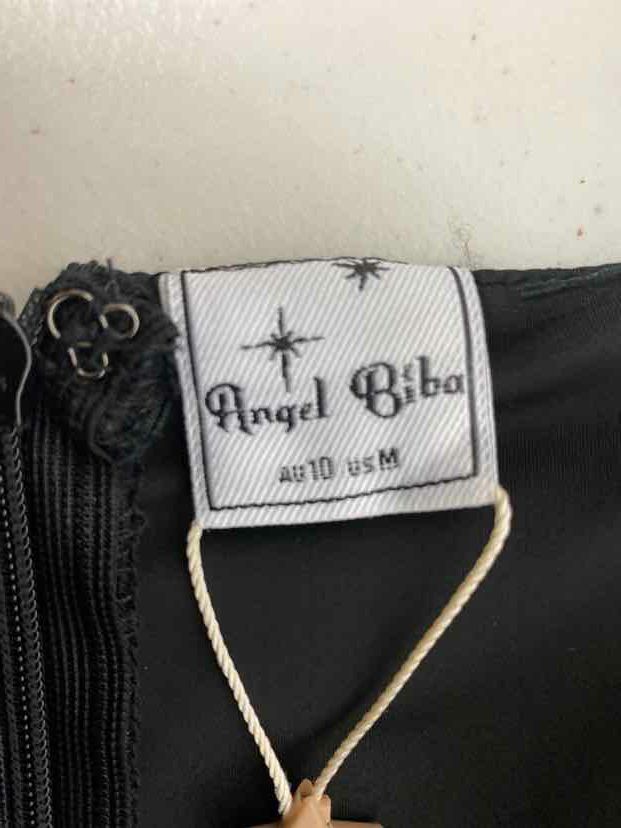 NWT! ANGEL BIBA BLACK MINI COCKTAIL DRESS SIZE MEDIUM