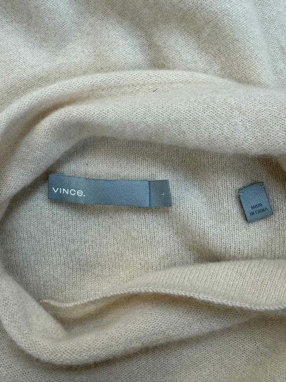 VINCE BRETON STRIPE SLOUCH TAN SWEATER SIZE L