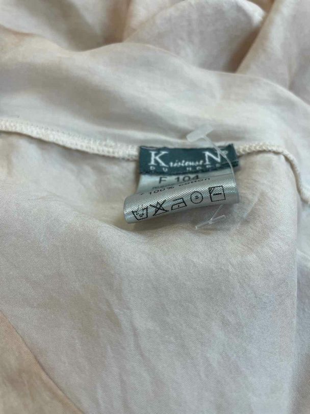 KRISTENSEN DU NORD 100% SILK PLEAT FRONT CAP SLEEVE CHAMPAGNE DRESS SIZE 0