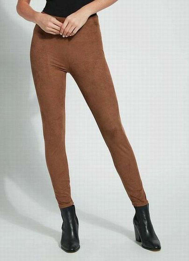 LYSSE BROWN SUEDE LEGGINGS SIZE LARGE– WEARHOUSE CONSIGNMENT