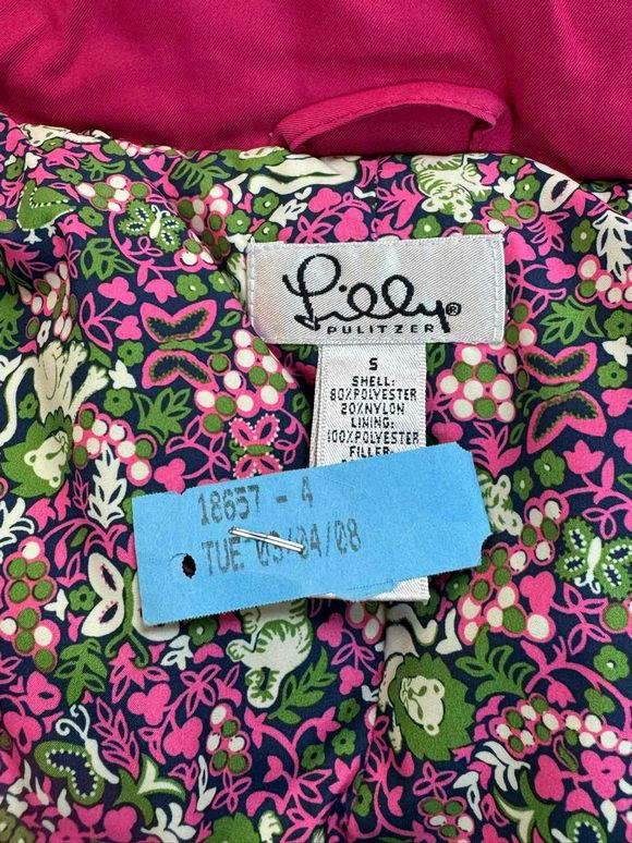 LILLY PULITZER QUILTED PINK VEST SIZE S