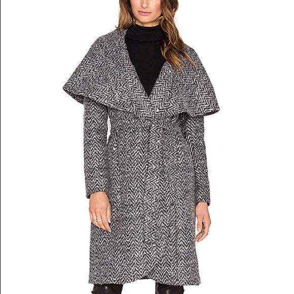 ZAC POSEN ALICIA HERRINGBONE WRAP JACKET SIZE 10