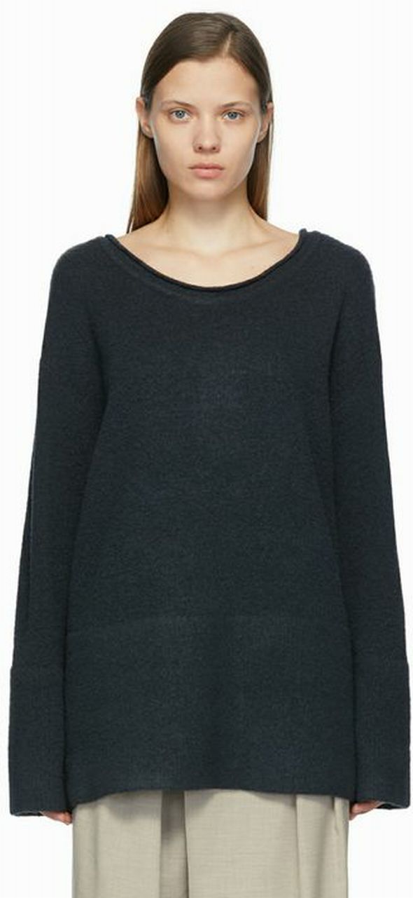 LOW CLASSIC NWT! OVERSIZED BOUCLE CHARCOAL SWEATER SIZE S