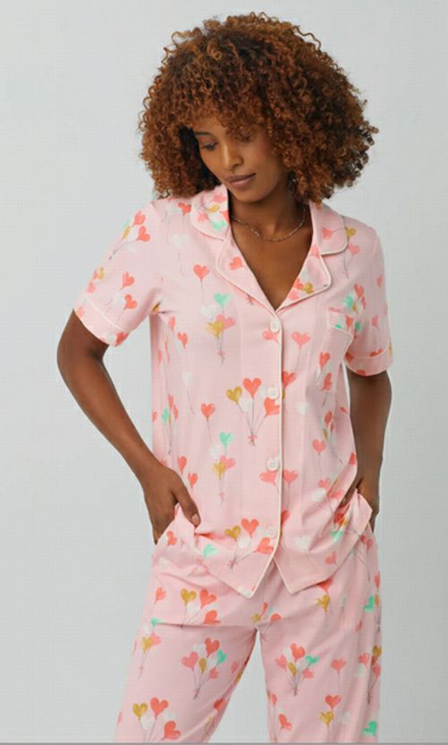 BED HEAD NEW! FLOATING HEARTS PINK PAJAMA SET SIZE XS