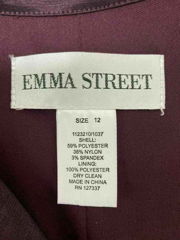 NWT! EMMA STREET WINE COLLARED TAFFETA DRESS SIZE 12