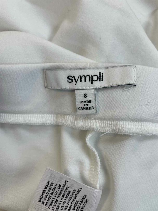 SYMPLI LUX PONTE NU WIDE LEG CROP WHITE PANT SIZE 8