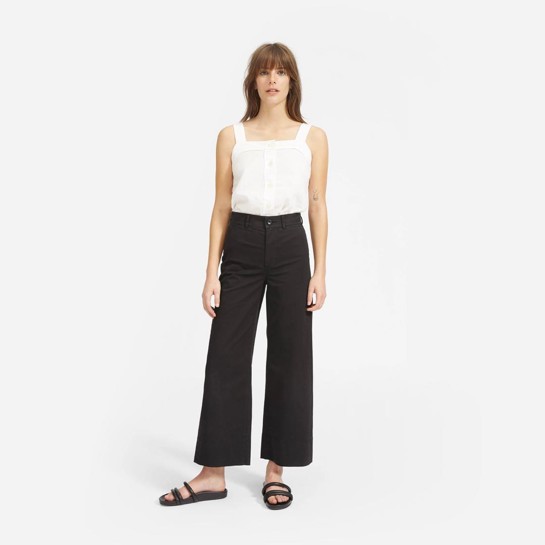 EVERLANE CROPPED WIDE LEG BLACK DENIM REGULAR SIZE 16