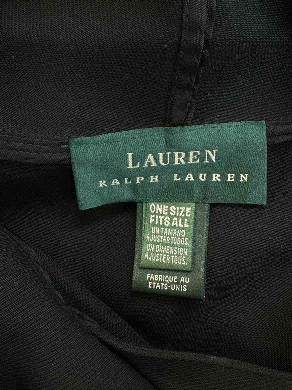 RALPH LAUREN WORSTED WOOL HOODED SIDE SNAP PONCHO BLACK UNLINED SIZE ONE SIZE