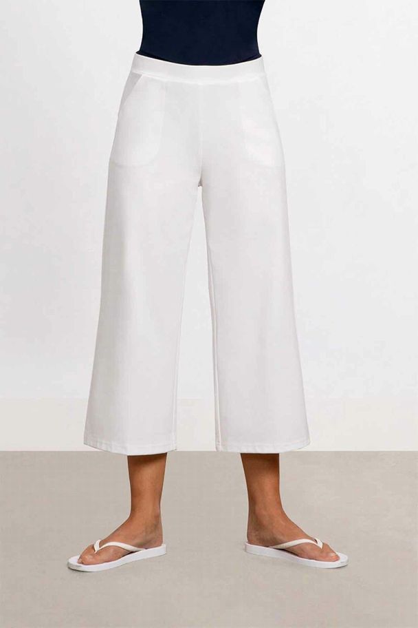 SYMPLI LUX PONTE NU WIDE LEG CROP WHITE PANT SIZE 8