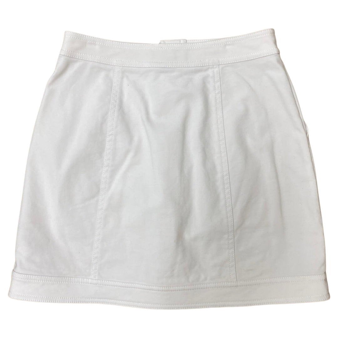 MARCIANO WHITE BUTTON FRONT PATCH POCKET MINI SKIRT SIZE 2
