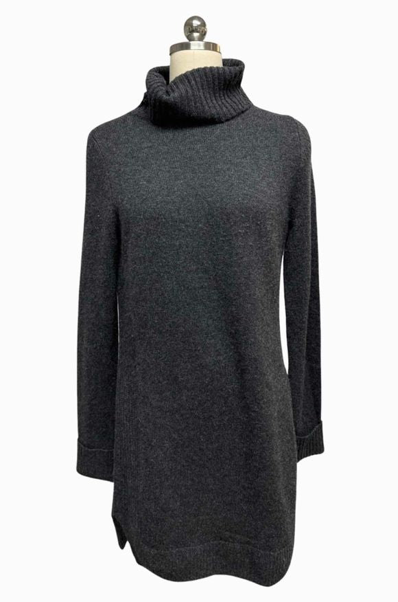 360 CASHMERE TURTLENECK CHARCOAL SWEATR SIZE S