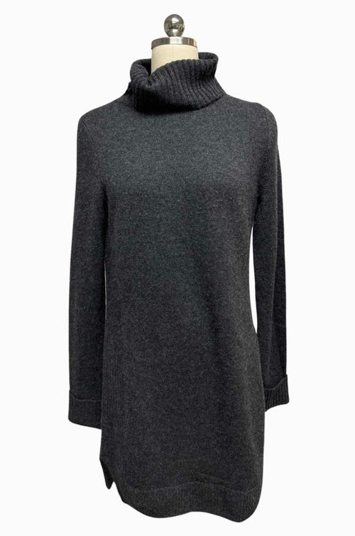 360 CASHMERE TURTLENECK CHARCOAL SWEATR SIZE S