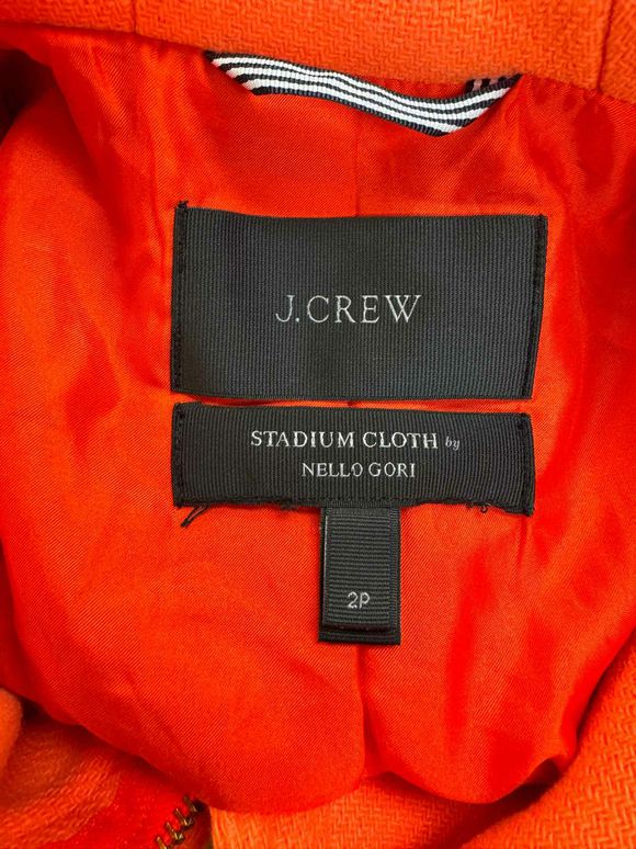 JCREW ITALIAN STADIUM CLOTH WOOL CHATEAU PARKA IN NEON TANGELO SIZE 2 PETITE