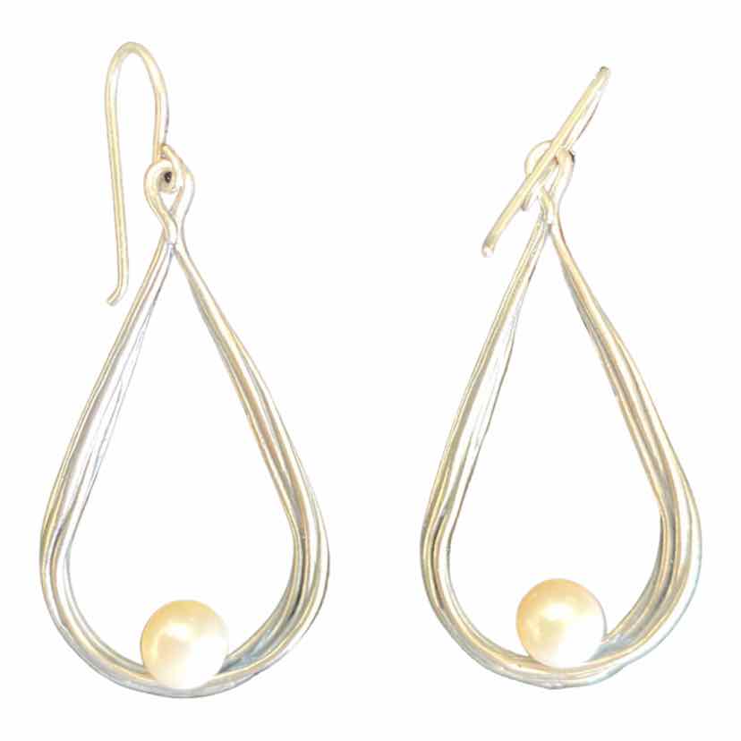 Rose Gold Plated Or Silver Long Teardrop Pearl Earrings By Katherine Swaine  | notonthehighstreet.com