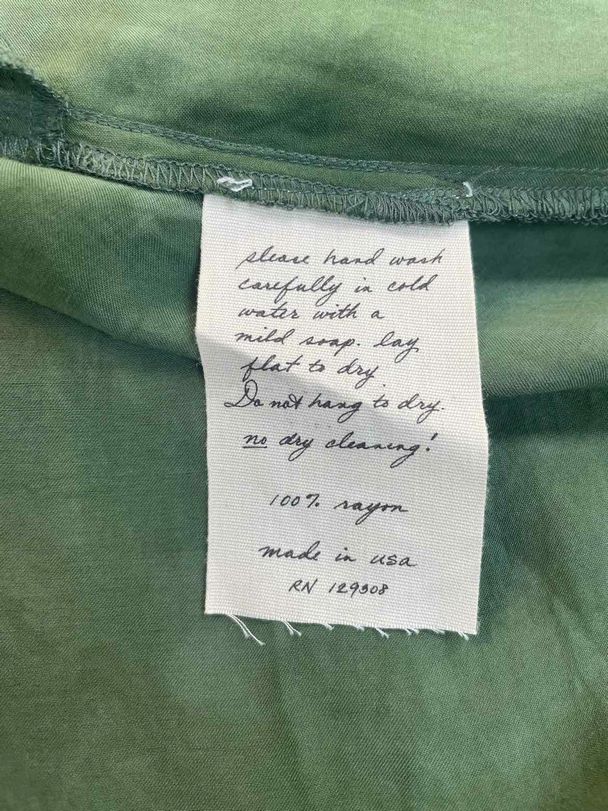 RAQUEL ALLEGRA ARMY CLOUDWASH MATTE SATIN LILAKOI ARMY GREEN DRESS SIZE 0