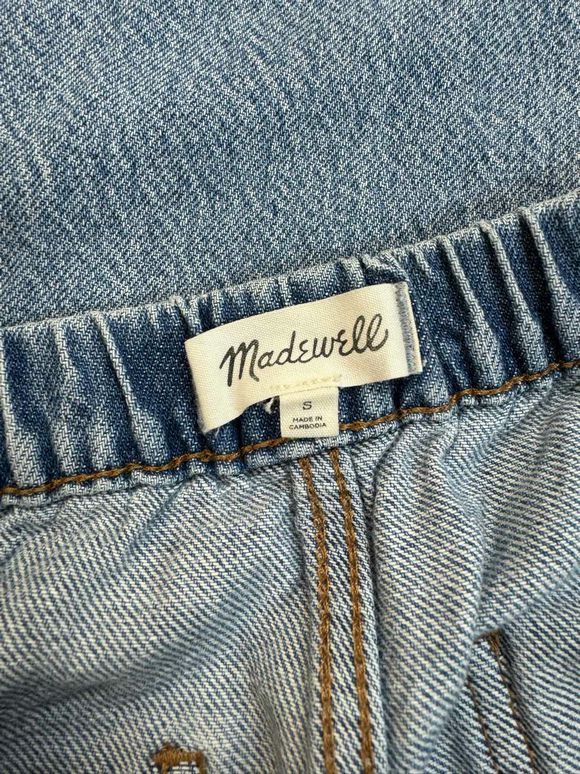 MADEWELL PULL ON RELAXED DENIM JANS SIZE S