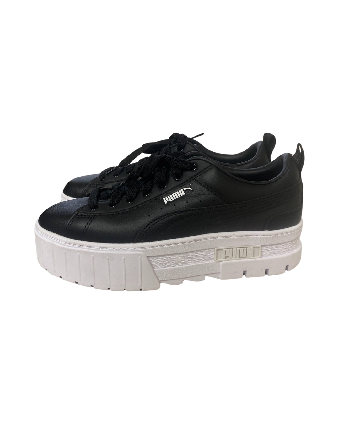 WOMENS PUMA BLACK MAYZE PLATFORM SUEDE SNEAKERS SIZE 9.5