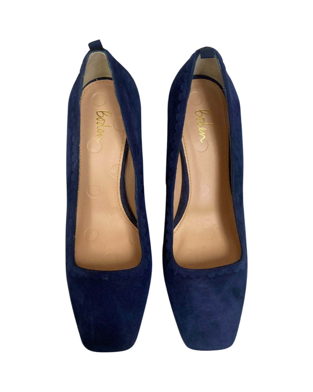 BODEN BLUE SCALLOPED DETAIL HEELS SIZE 37