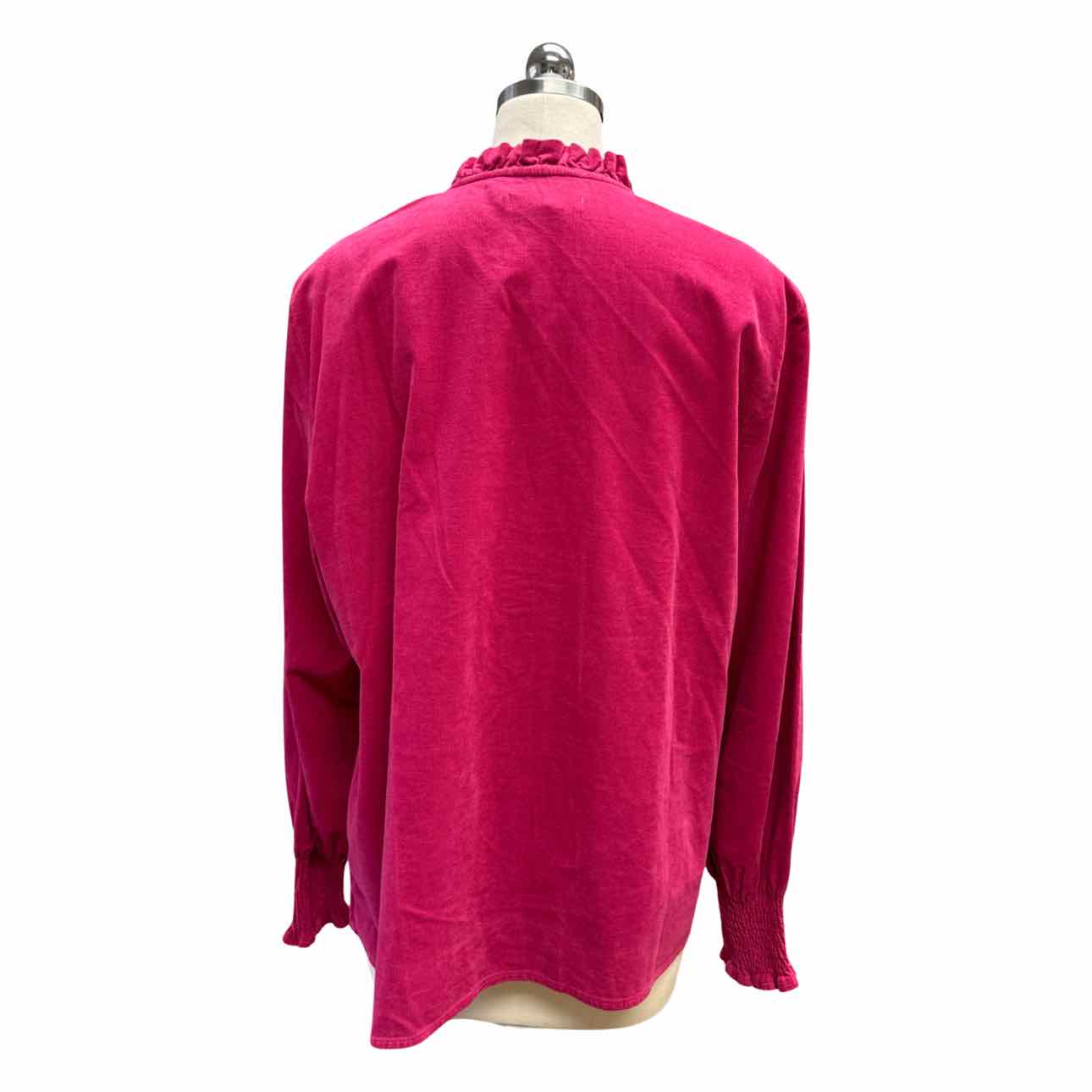 BODEN NWT! RUFFLE LINED V-NECK LS PINK TOP SIZE 14
