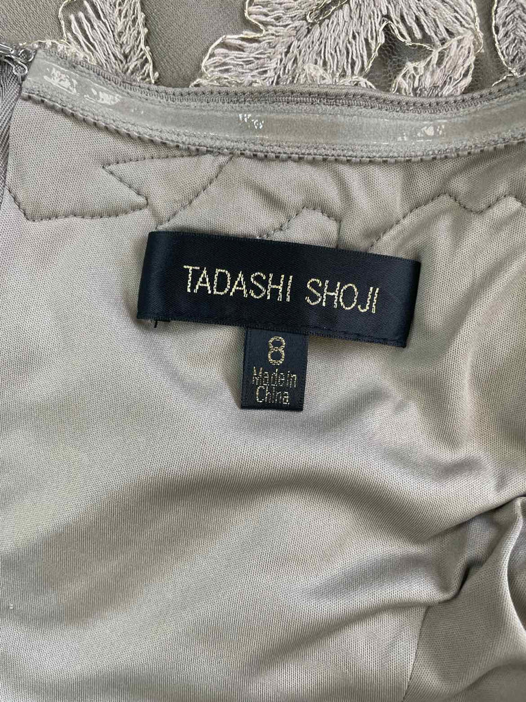 TADASHI SHOJI FARRAH EMBROIDERED SHEATH CHAMPAGNE DRESS  SIZE 8